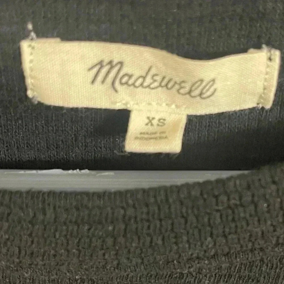 Madewell Pleated Statement-Sleeve Top in Black Size Extra Small - Picture 10 of 12